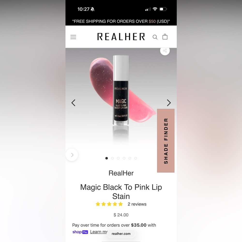 RealHer Magic Black To Pink Lip Stain - NEW!!  makeup beauty lipstick gloss balm - Picture 5 of 5
